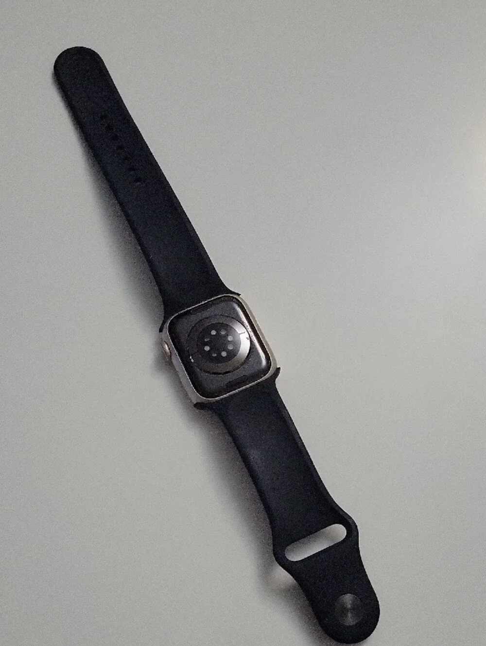 Apple Smartwatch Series 9 with Black Sport Band and Silver Case